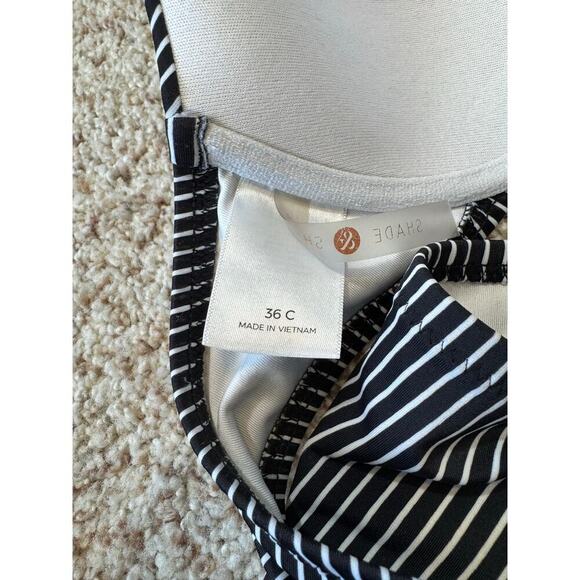 SHADE & SHORE Womens Swim suit, size Lg. bottoms, size 36 C top, black & white - Picture 7 of 9